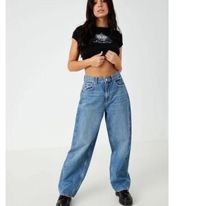 GARAGE DENIM NWT Penelope Blue Low Rise Baggy Jeans Size 00 Streetwear Grunge